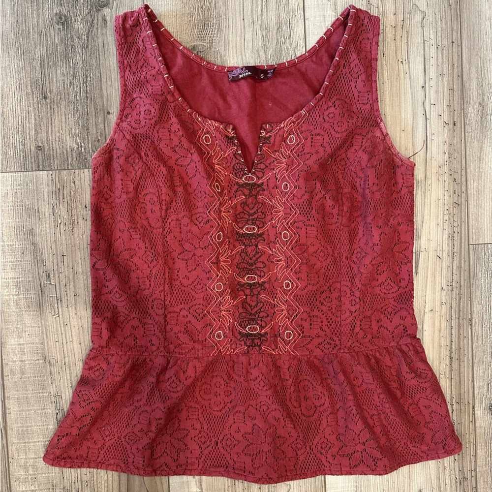 Prana lace peplum top